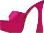 Amina Muaddi Pink Dalida Heeled Sandals - Thumbnail 3