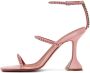 Amina Muaddi Pink Gilda Heeled Sandals - Thumbnail 3