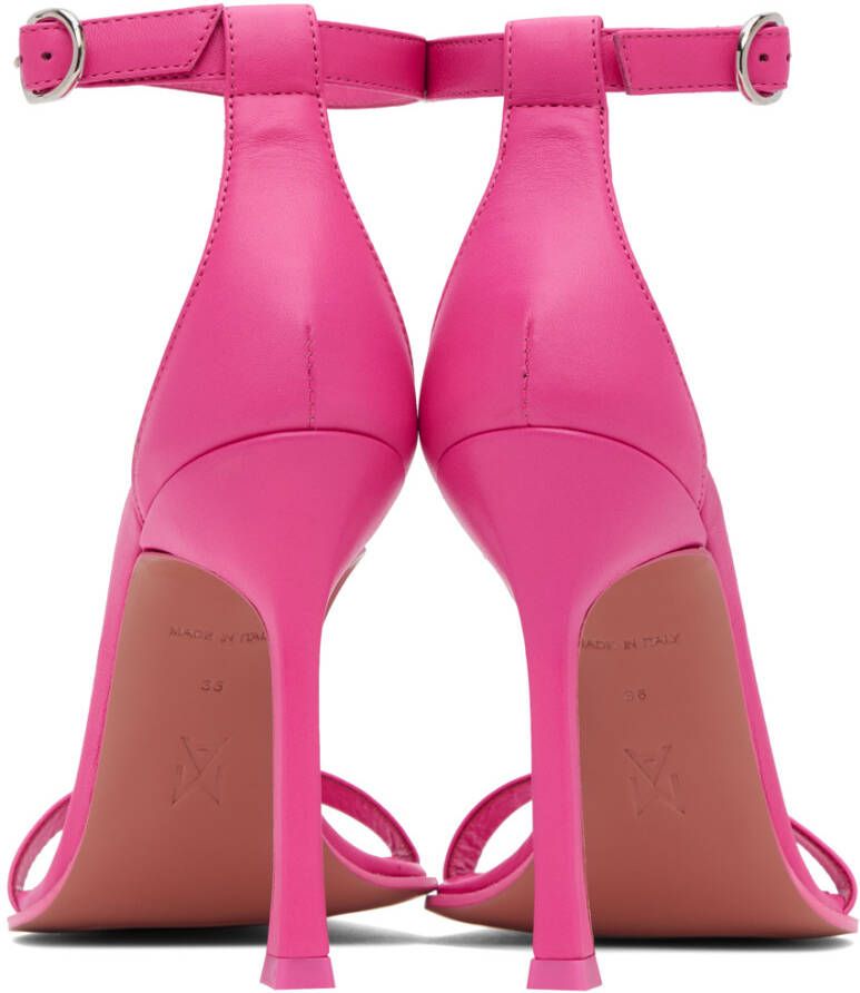 Amina Muaddi Pink Kim 90 Heeled Sandals