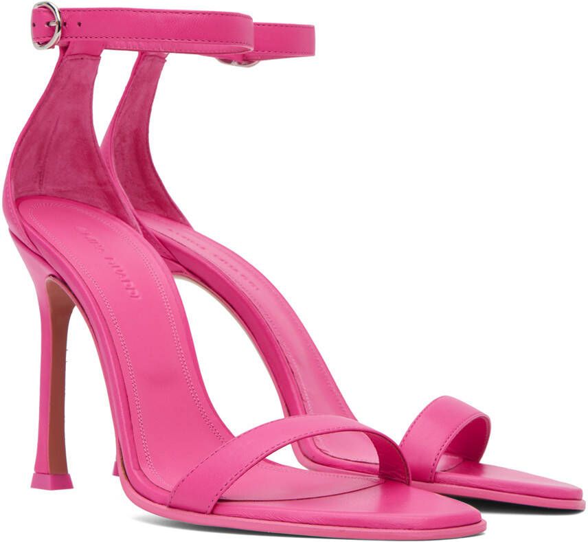 Amina Muaddi Pink Kim 90 Heeled Sandals