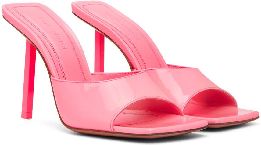 Amina Muaddi Pink Laura Heeled Sandals