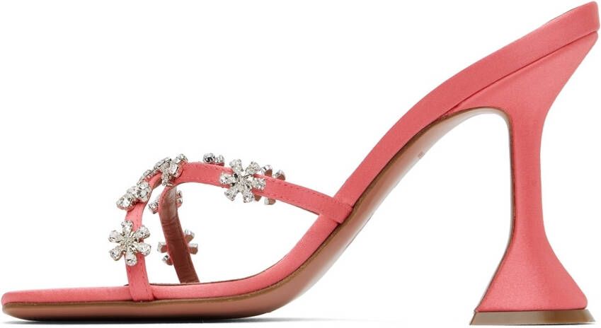 Amina Muaddi Pink Lily Heeled Sandals