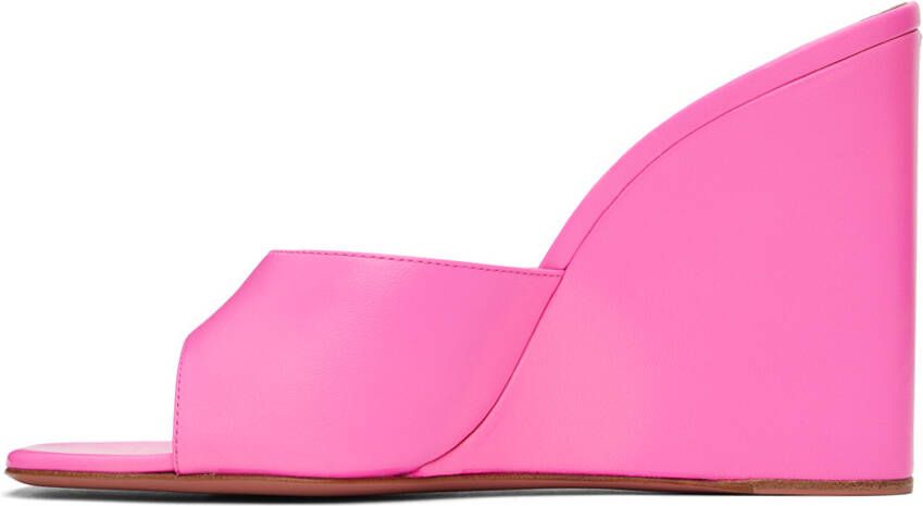 Amina Muaddi Pink Lupita Wedge Heeled Sandals