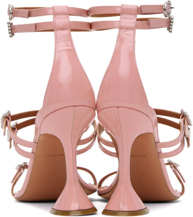 Amina Muaddi Pink Robyn Heeled Sandals