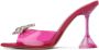 Amina Muaddi Pink Rosie Glass Slipper Heeled Sandals - Thumbnail 3