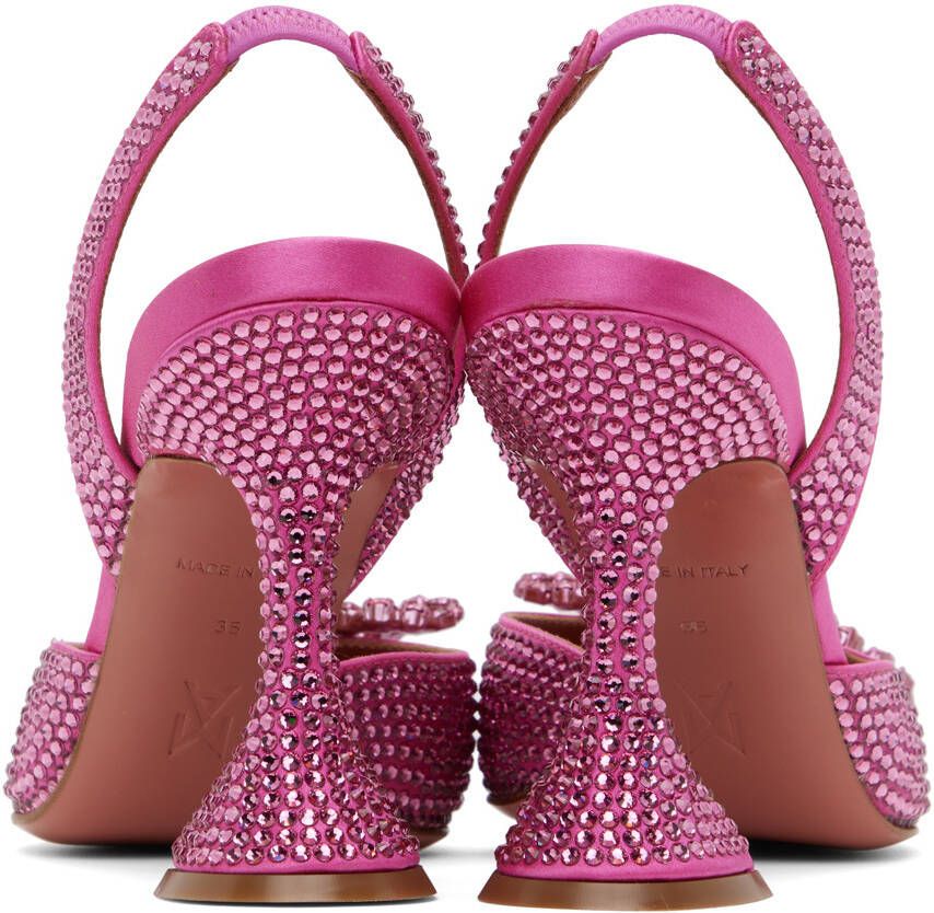 Amina Muaddi Pink Rosie Sling Heels