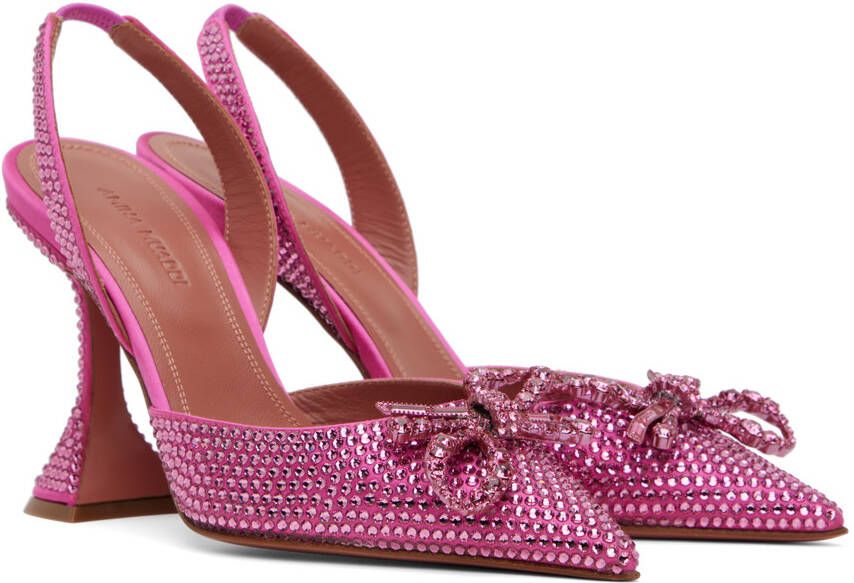 Amina Muaddi Pink Rosie Sling Heels