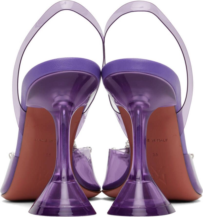 Amina Muaddi Purple Begum Glass Sling 95 Heels