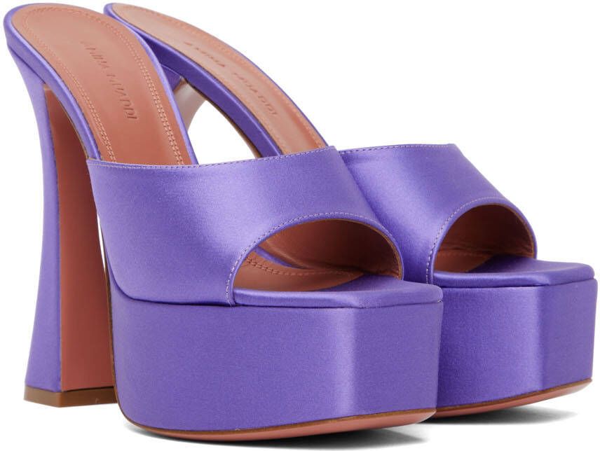 Amina Muaddi Purple Dalida Heeled Sandals