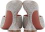 Amina Muaddi Silver Lupita Crystal Slipper Heeled Sandals - Thumbnail 2