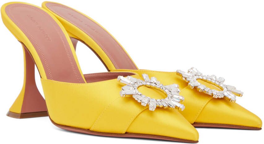 Amina Muaddi SSENSE Exclusive Yellow Begum Mules