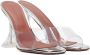 Amina Muaddi Transparent Lupita Glass Heeled Sandals - Thumbnail 4