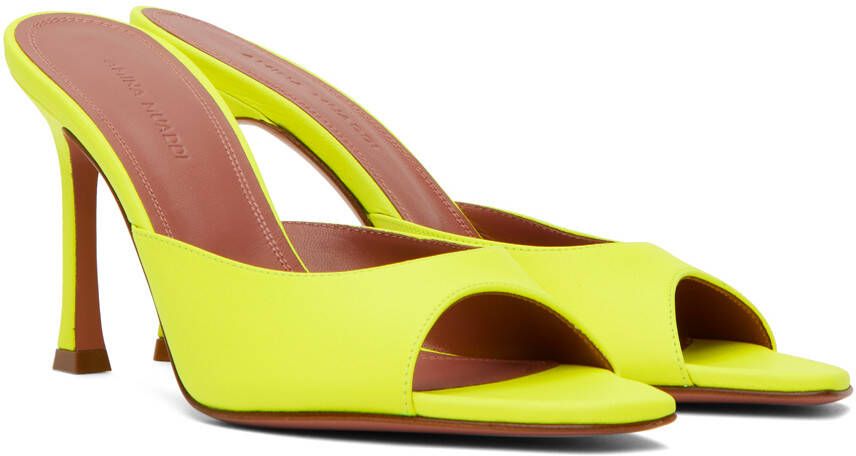 Amina Muaddi Yellow Alexis 90 Heeled Sandals