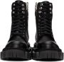 AMIRI Black Crepe Lug Combat Boots - Thumbnail 2