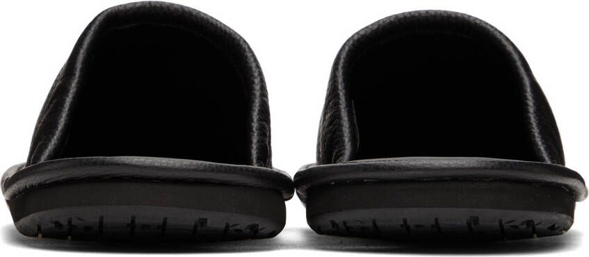 AMIRI Black Leather Lux Slippers