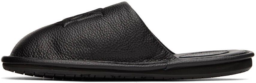 AMIRI Black Leather Lux Slippers