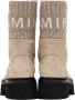 AMIRI Tan Knit Logo Collar Combat Boots - Thumbnail 2