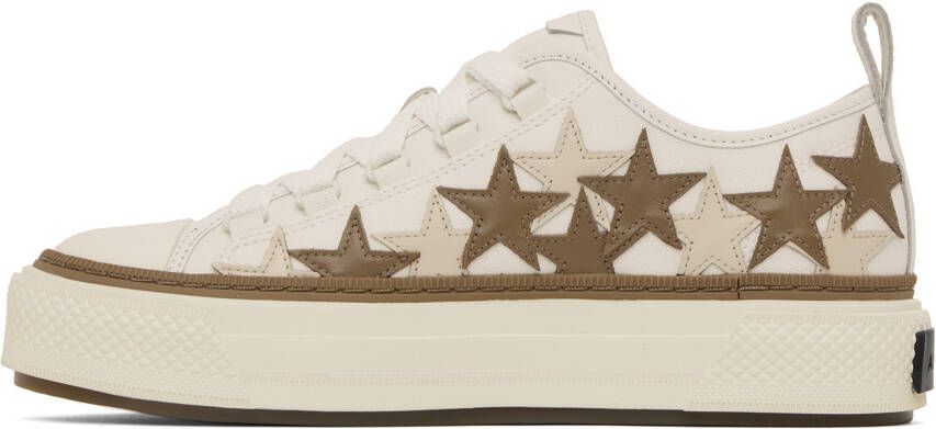 AMIRI White & Brown Stars Court Low-Top Sneakers