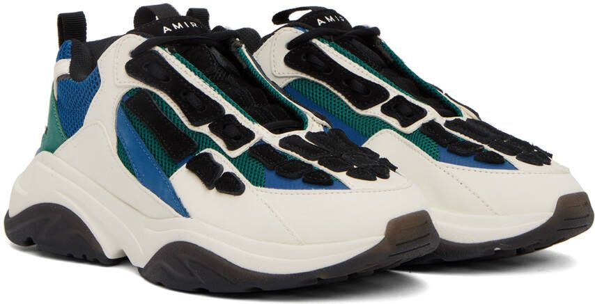 AMIRI White & Green Bone Runner Sneakers