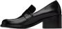 AMOMENTO Black Round Penny Loafers - Thumbnail 3
