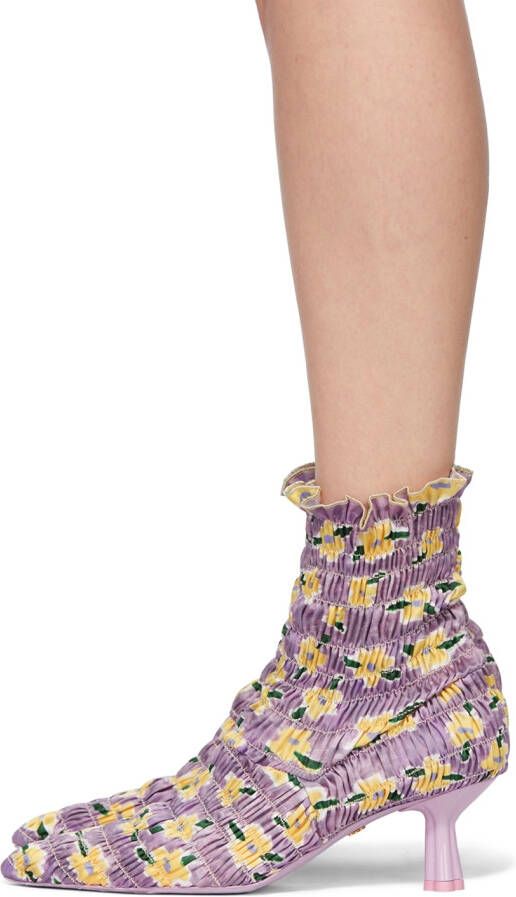 Amy Crookes Purple Marthe Ankle Boots