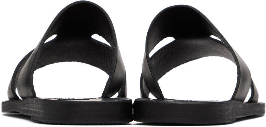 Ancient Greek Sandals Black Apteros Sandals