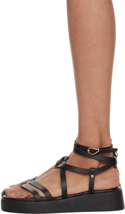 Ancient Greek Sandals Black Aristea Sandals