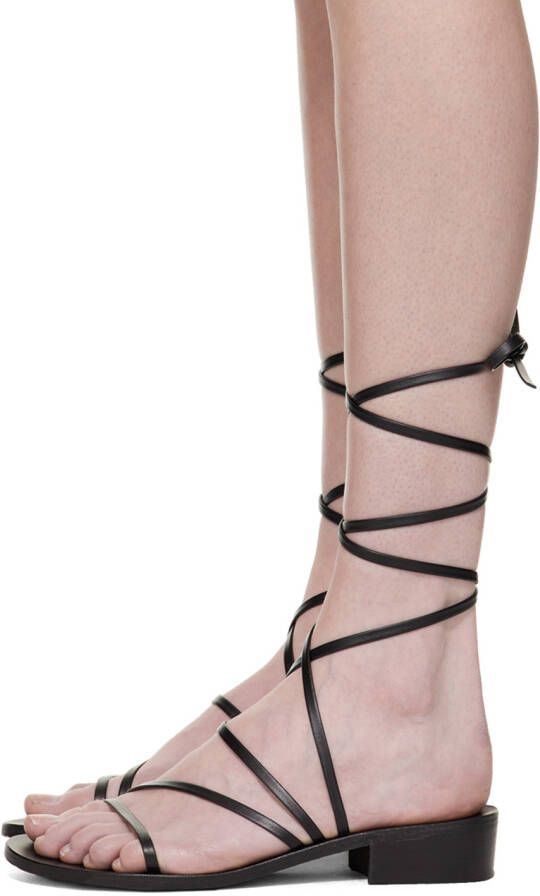 Ancient Greek Sandals Black Hara Heeled Sandals