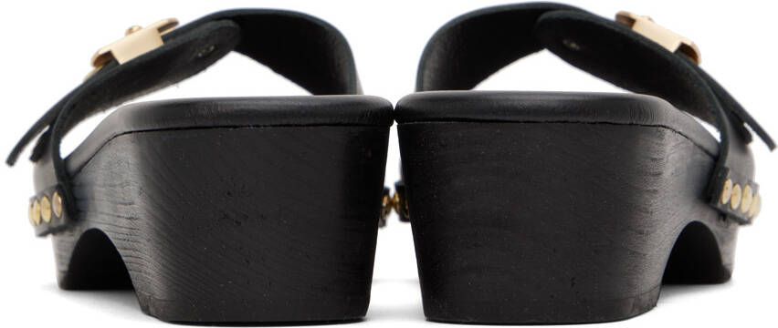 Ancient Greek Sandals Black Omia Clogs