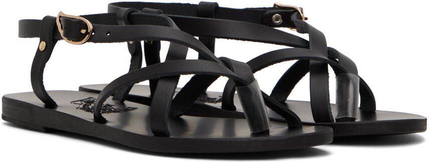 Ancient Greek Sandals Black Semele Sandals