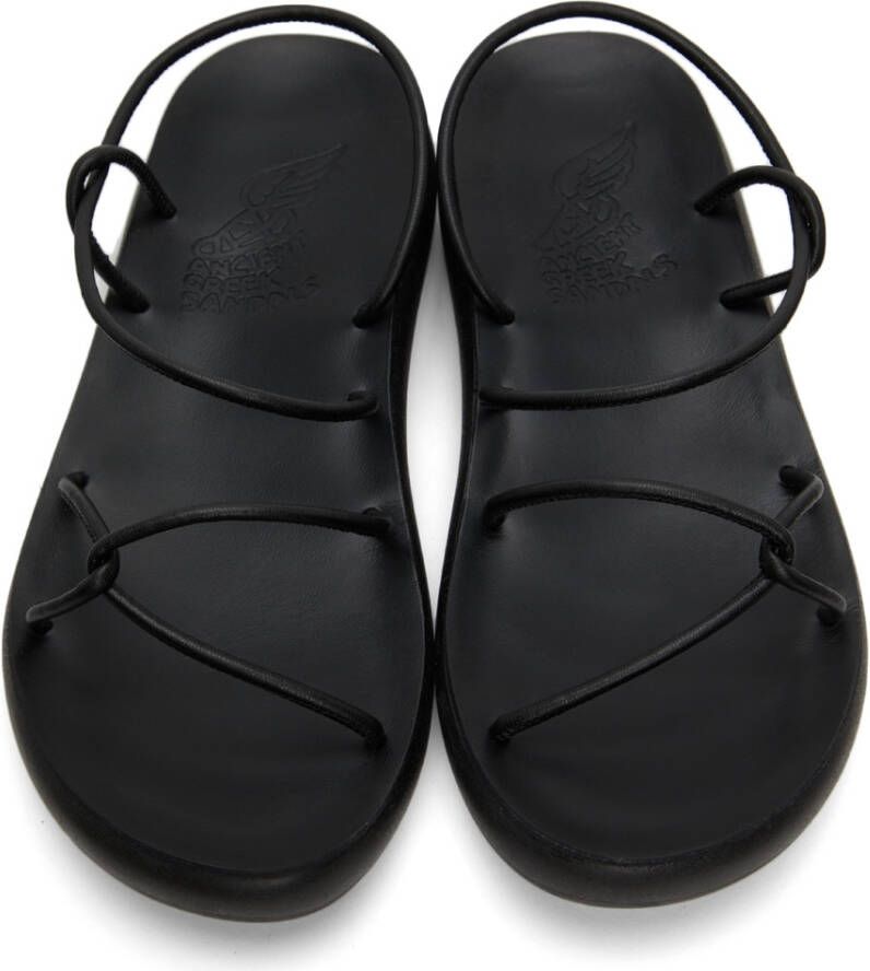 Ancient Greek Sandals Black Taxidi Comfort Sandals