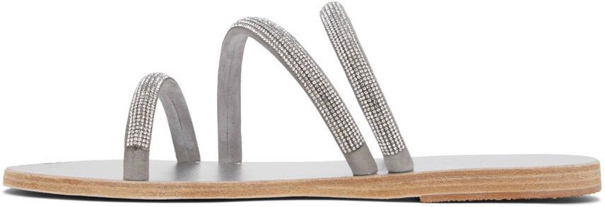 Ancient Greek Sandals Silver Polytimi Diamante Sandals