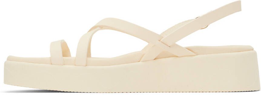 Ancient Greek Sandals White Silia Flat Sandals