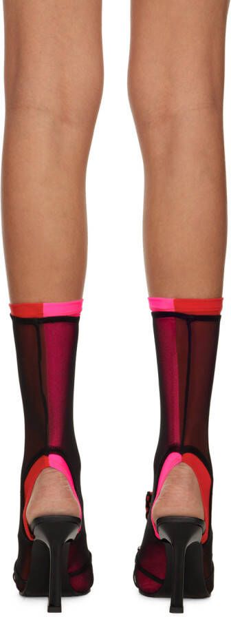 Ancuta Sarca Pink & Red Lima Sock Boots