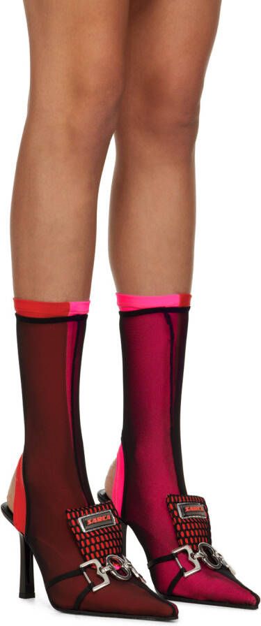 Ancuta Sarca Pink & Red Lima Sock Boots