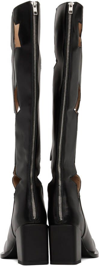 ANDREJ GRONAU SSENSE Exclusive Black Star Cut Boots