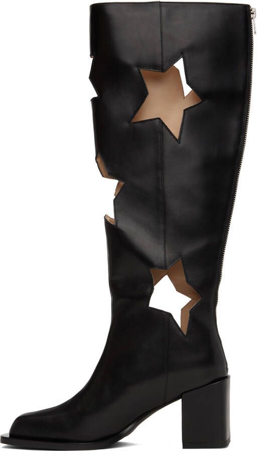 ANDREJ GRONAU SSENSE Exclusive Black Star Cut Boots