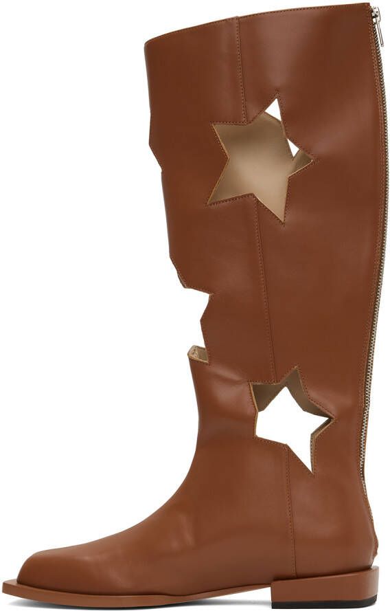 ANDREJ GRONAU SSENSE Exclusive Brown Star Cut Boots