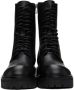 Ann Demeulemeester Black Buckle Lace-Up Boots - Thumbnail 2