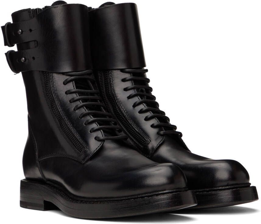 Ann Demeulemeester Black Jeroom Combat Boots