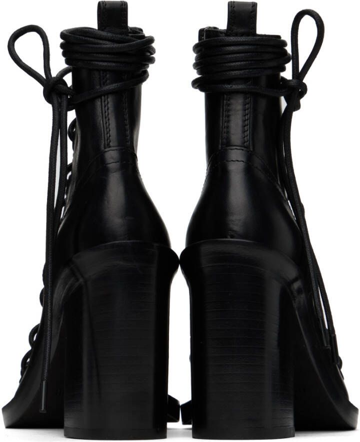 Ann Demeulemeester Black Lace-Up Heeled Sandals