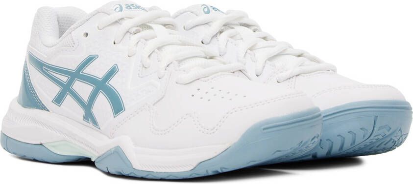 Asics White & Blue GEL-Dedicate 7 Sneakers