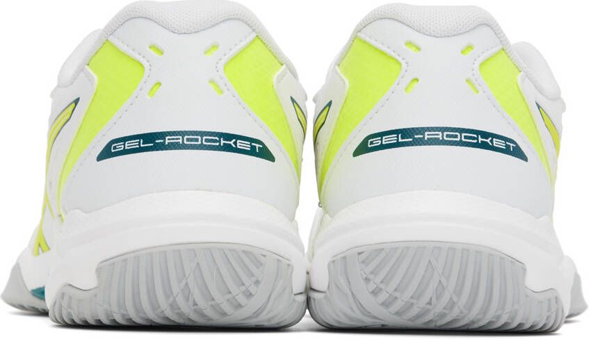 Asics White & Yellow Gel-Rocket 10 Sneakers