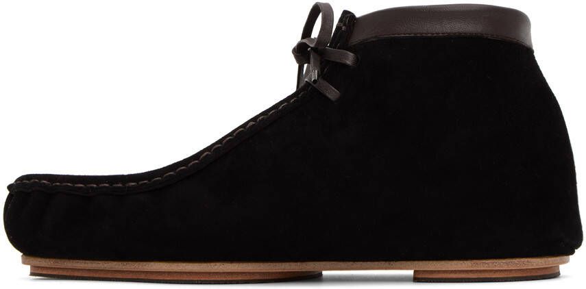 AURALEE Black Mocassin Desert Boots