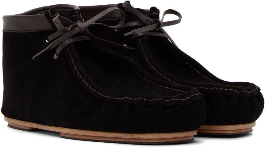 AURALEE Black Mocassin Desert Boots