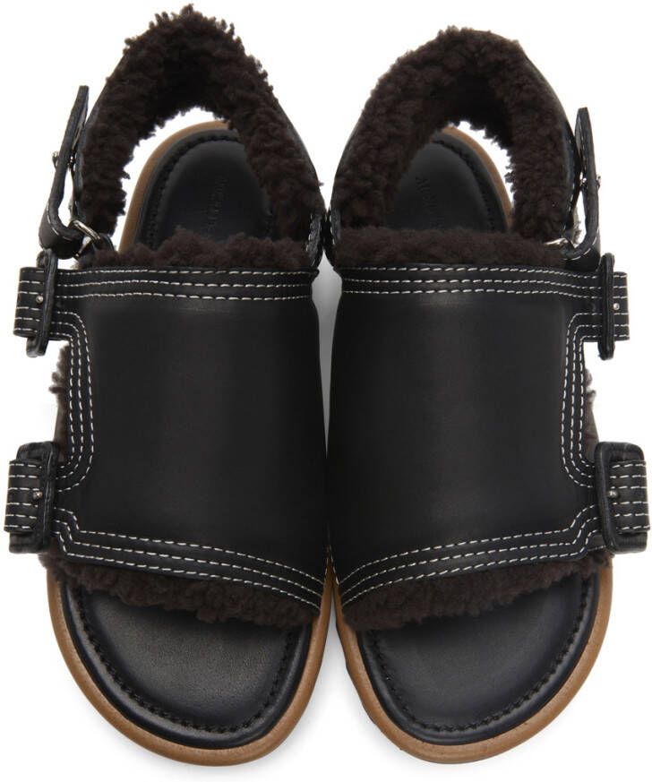 AURALEE Black Mouton Sandals