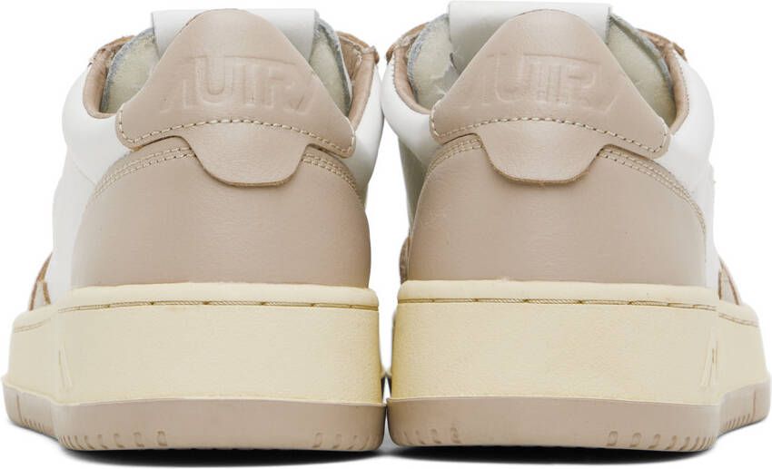 AUTRY Taupe & White Medalist Low Sneakers