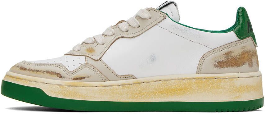 AUTRY White & Beige Super Vintage Sneakers