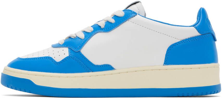 AUTRY White & Blue Medalist Low Sneakers