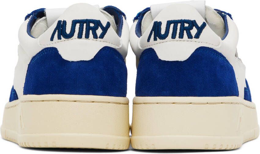 AUTRY White & Navy Open Low Sneakers